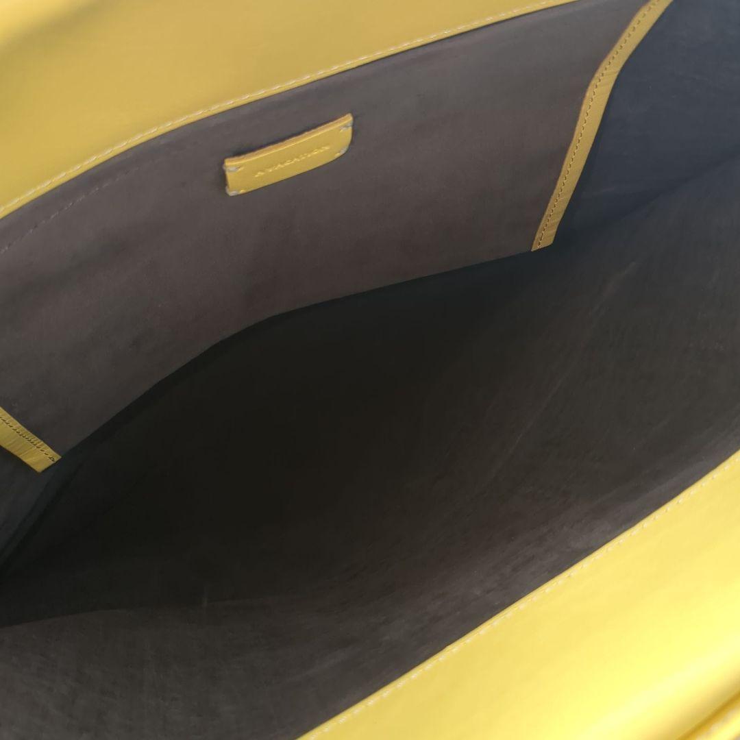 美品 A VACATION トート ハンドバッグ FAN ペイズリー イエロー