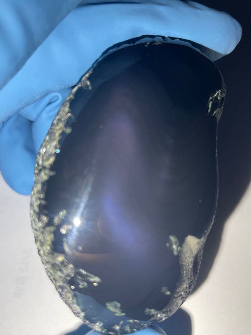 研磨品　十勝石玲瓏　パープルシラーオーロラ　レインボーオブシディアン