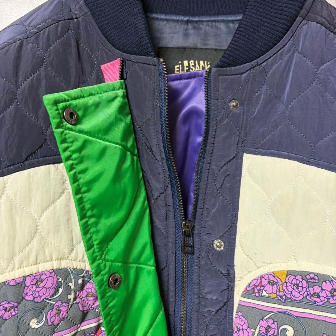ELF SACK カラフル ノーカラー キルティング ジャケット M 安達祐実