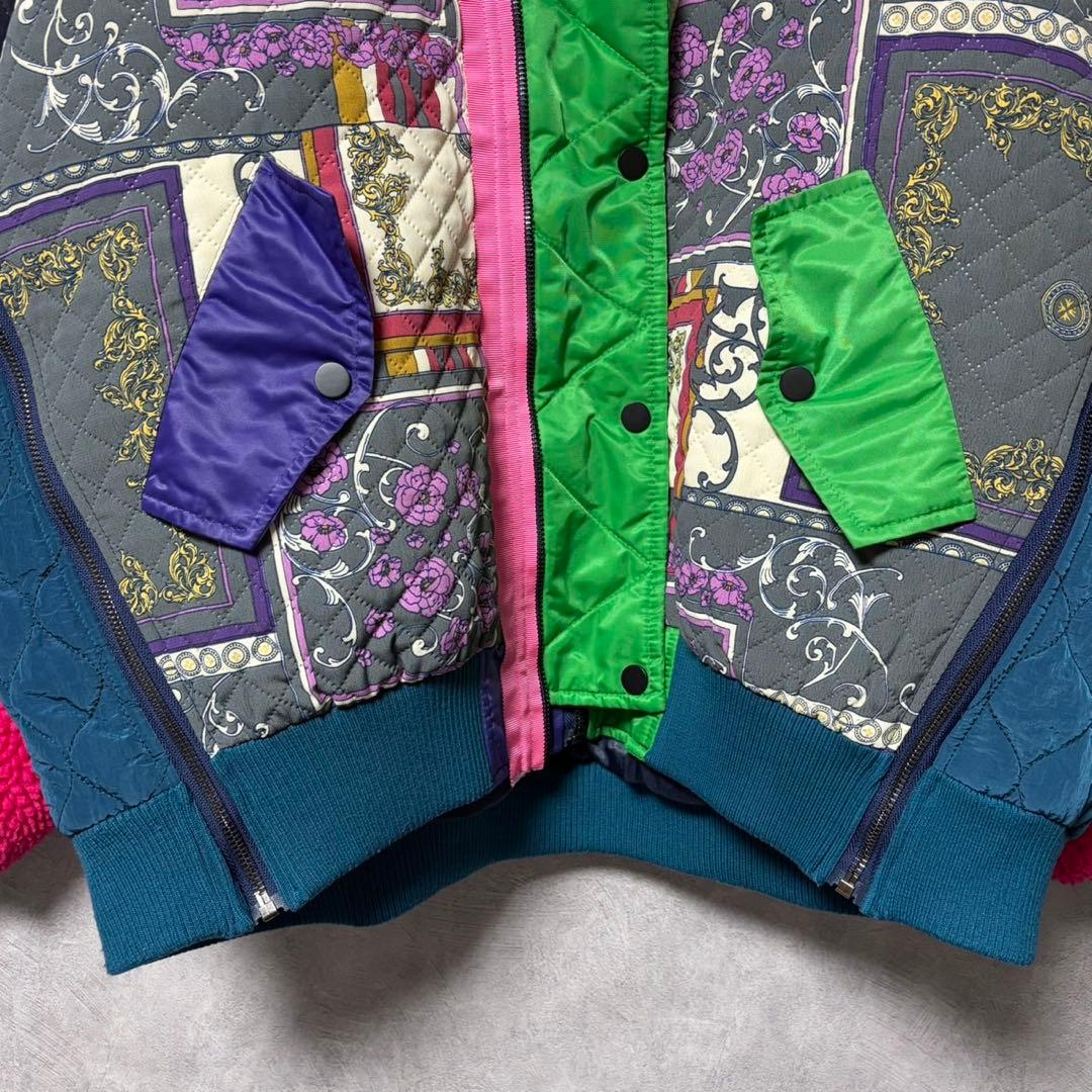 ELF SACK カラフル ノーカラー キルティング ジャケット M 安達祐実