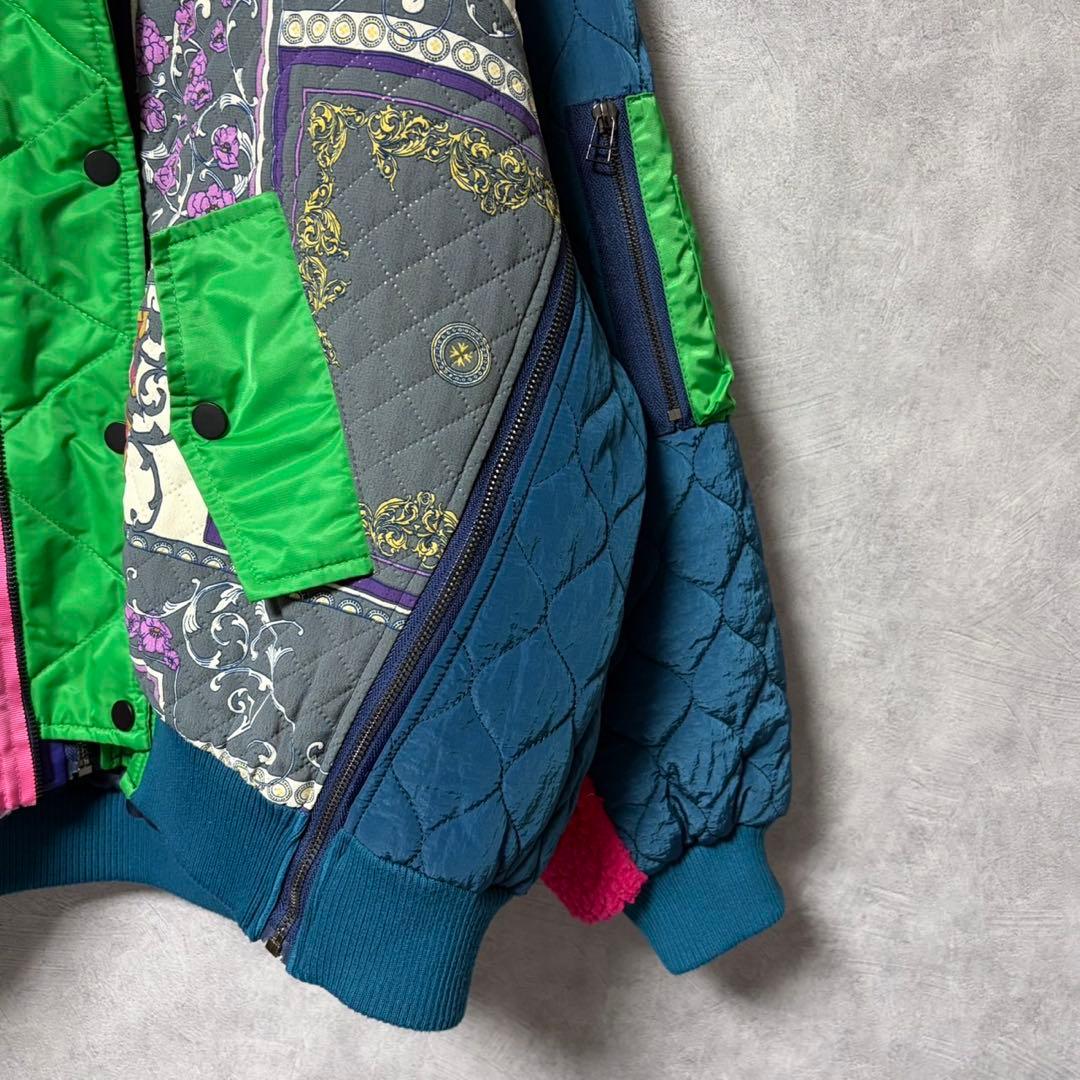 ELF SACK カラフル ノーカラー キルティング ジャケット M 安達祐実