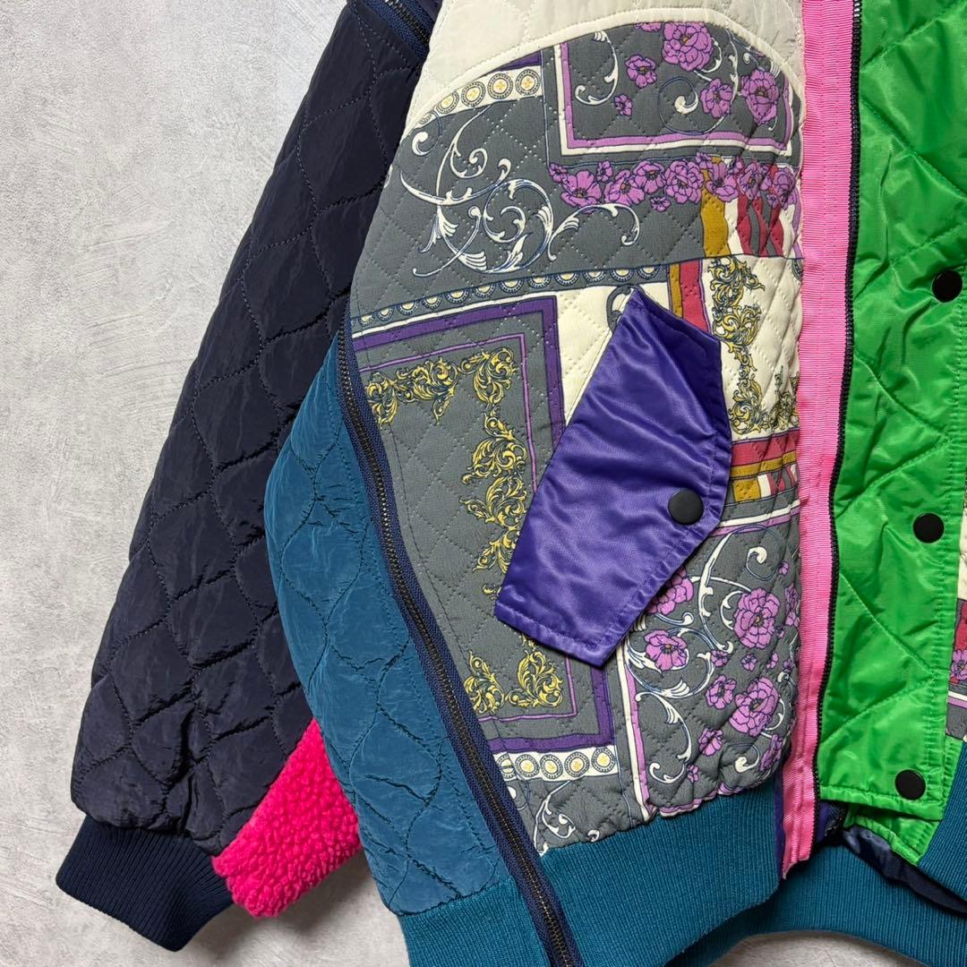 ELF SACK カラフル ノーカラー キルティング ジャケット M 安達祐実
