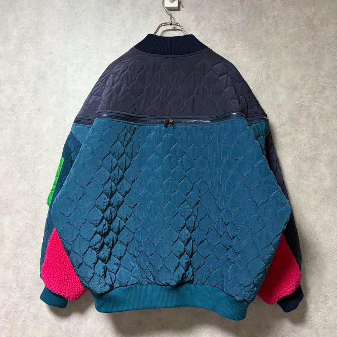 ELF SACK カラフル ノーカラー キルティング ジャケット M 安達祐実