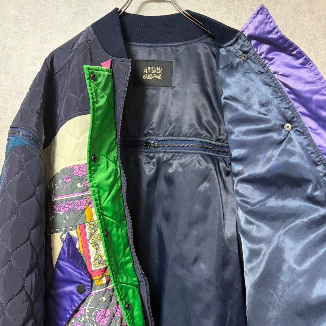 ELF SACK カラフル ノーカラー キルティング ジャケット M 安達祐実