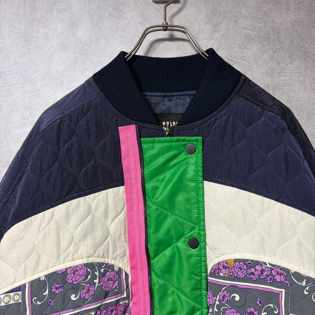 ELF SACK カラフル ノーカラー キルティング ジャケット M 安達祐実