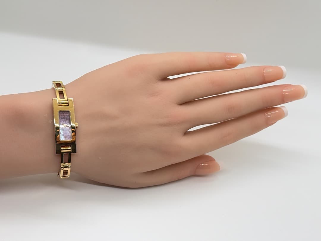 【新品電池】GUCCI ピンクシェル 3900L ゴールド レディース腕時計