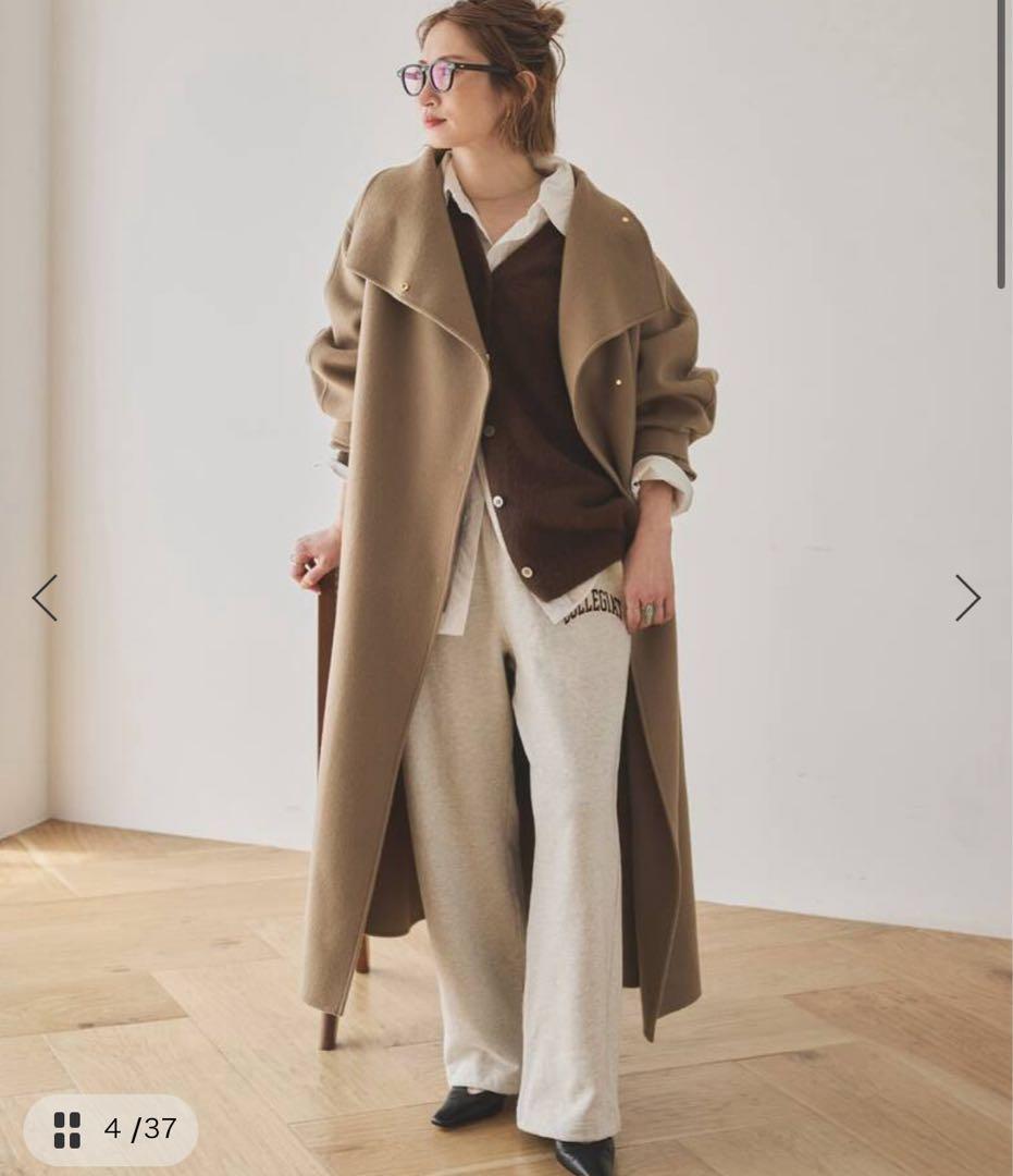 spick & span ビーバーニュアンスカラーオーバーコート　キャメル　36