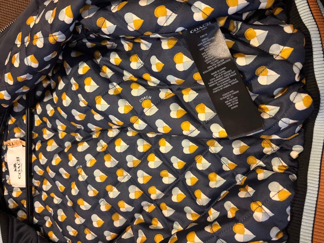 COACH 刺繍入りスタジャン ネイビー/ホワイト