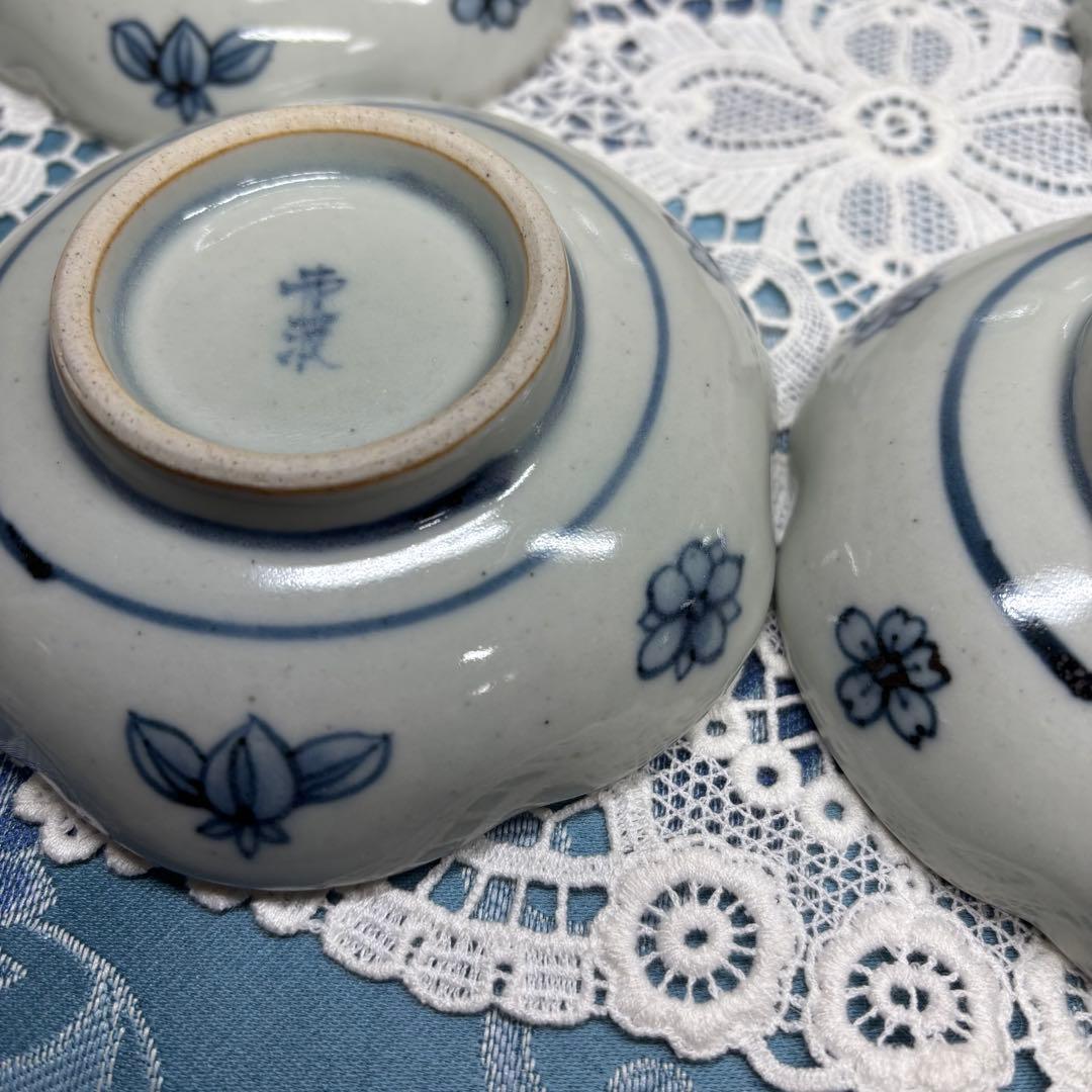 佐藤走波(六代)　染錦菖蒲花文　輪花皿　5枚　希少