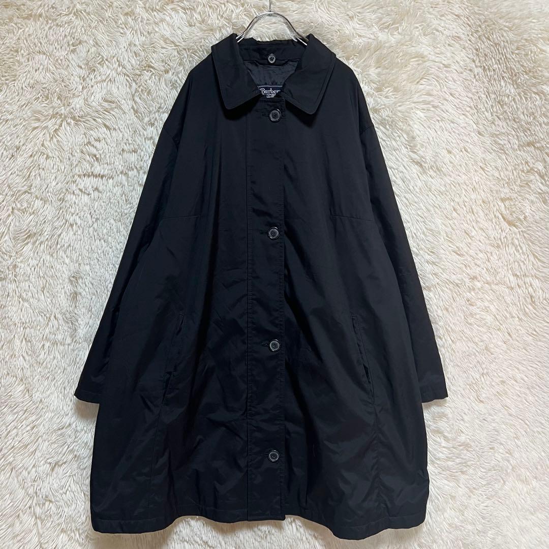 【Burberrys】ロングコート ブラック ステンカラー オーバーサイズ