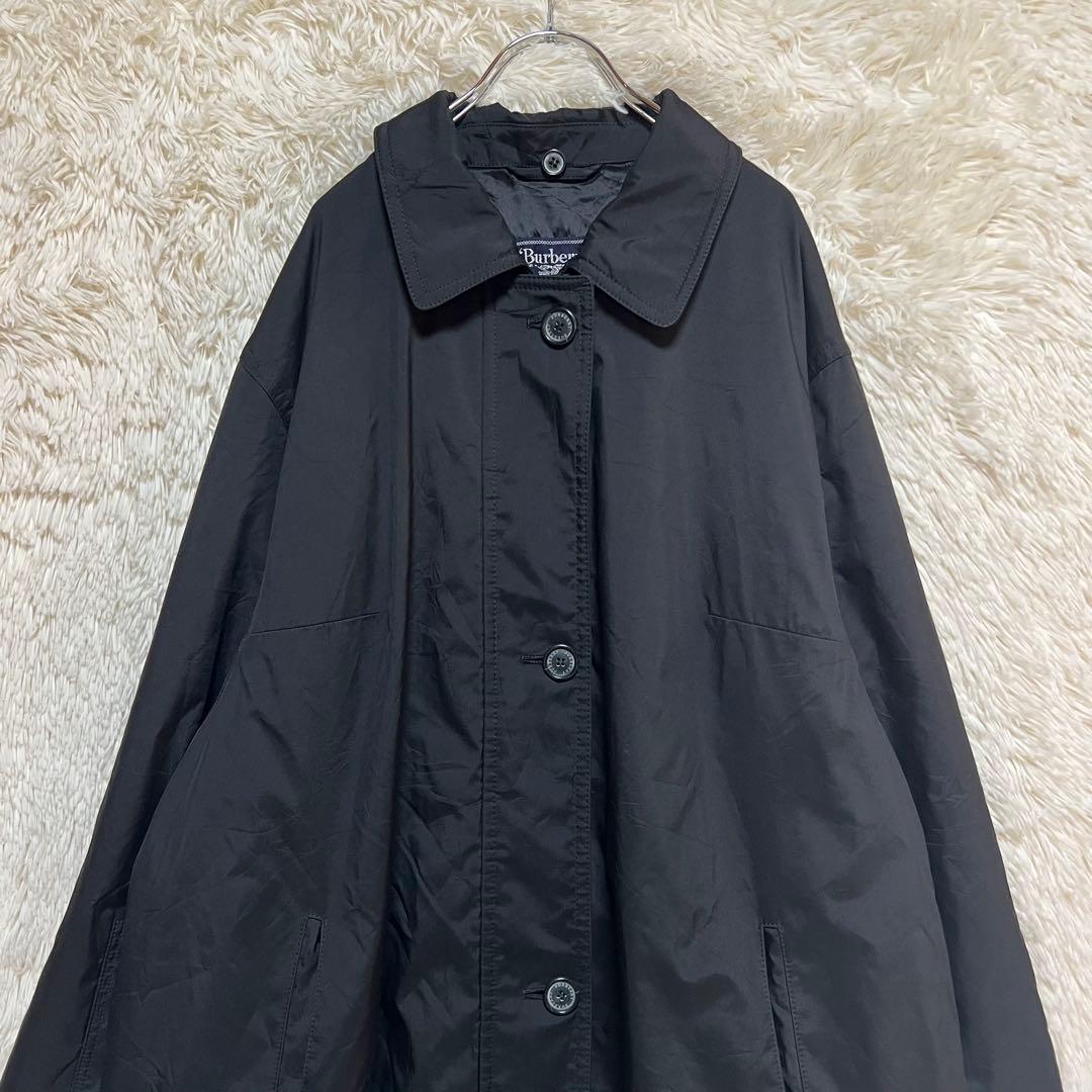 【Burberrys】ロングコート ブラック ステンカラー オーバーサイズ