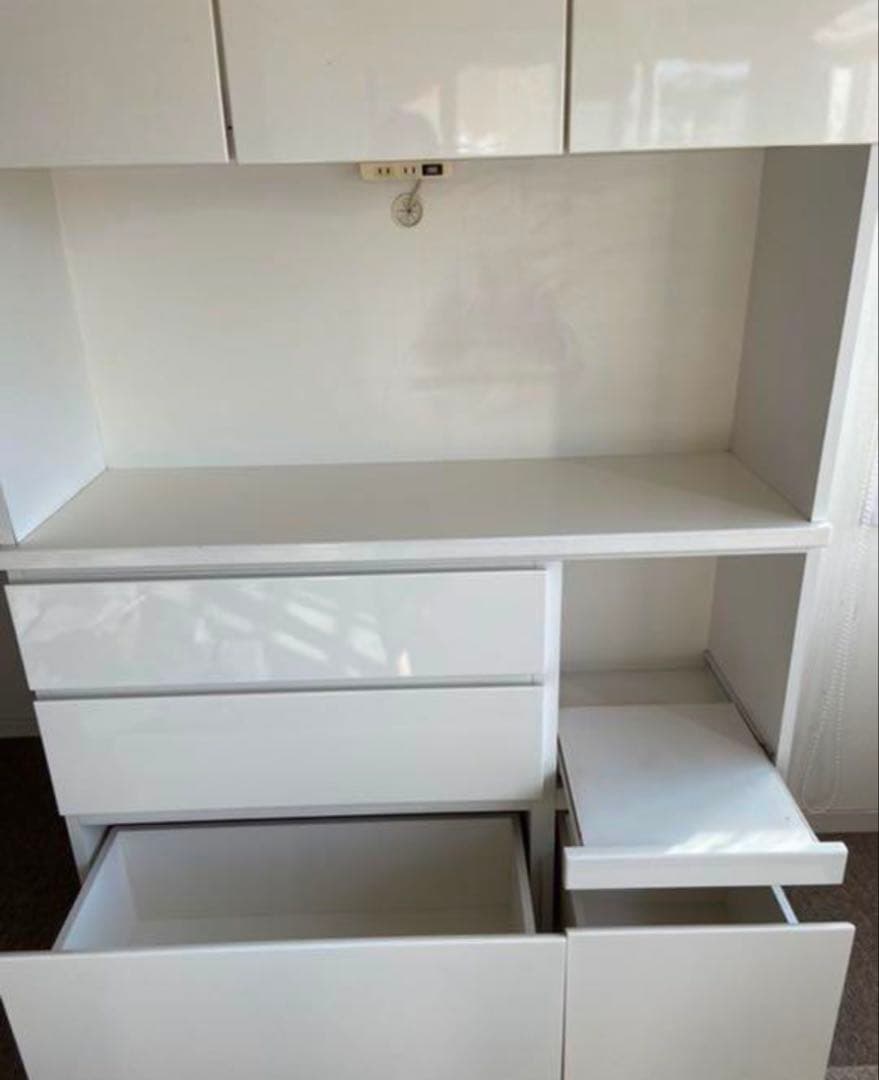 食器棚　キッチンボード　ホワイト　ニトリ