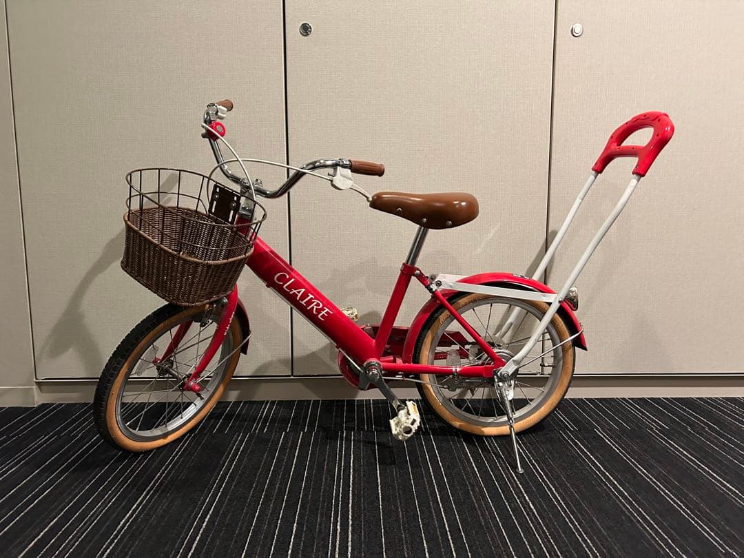 CLAIRE 赤色 幼児用自転車/ 補助輪 補助ハンドル 付き