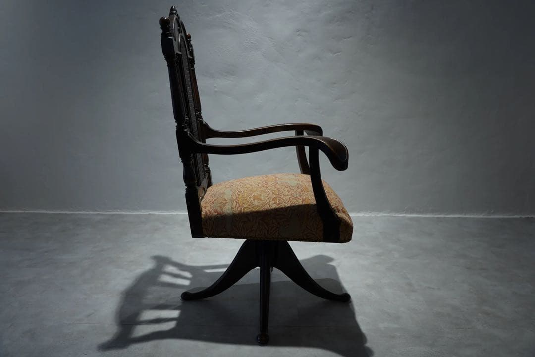 ドクターチェア　大正時代　アンティーク　Japanese antique 張替済