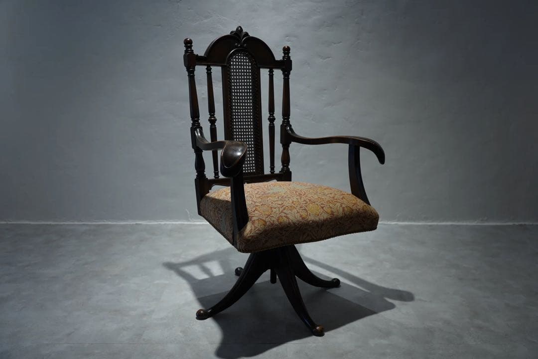 ドクターチェア　大正時代　アンティーク　Japanese antique 張替済