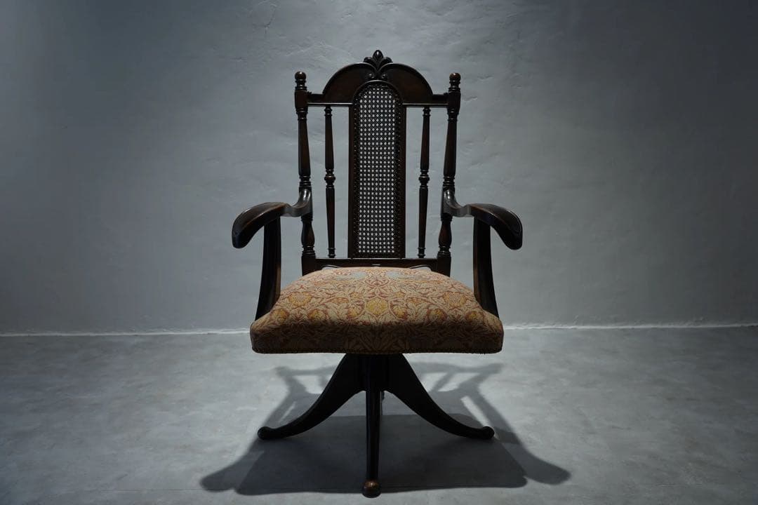 ドクターチェア　大正時代　アンティーク　Japanese antique 張替済