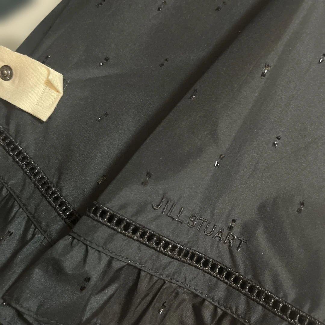 JILL STUART キラキラ フリル付き黒日傘