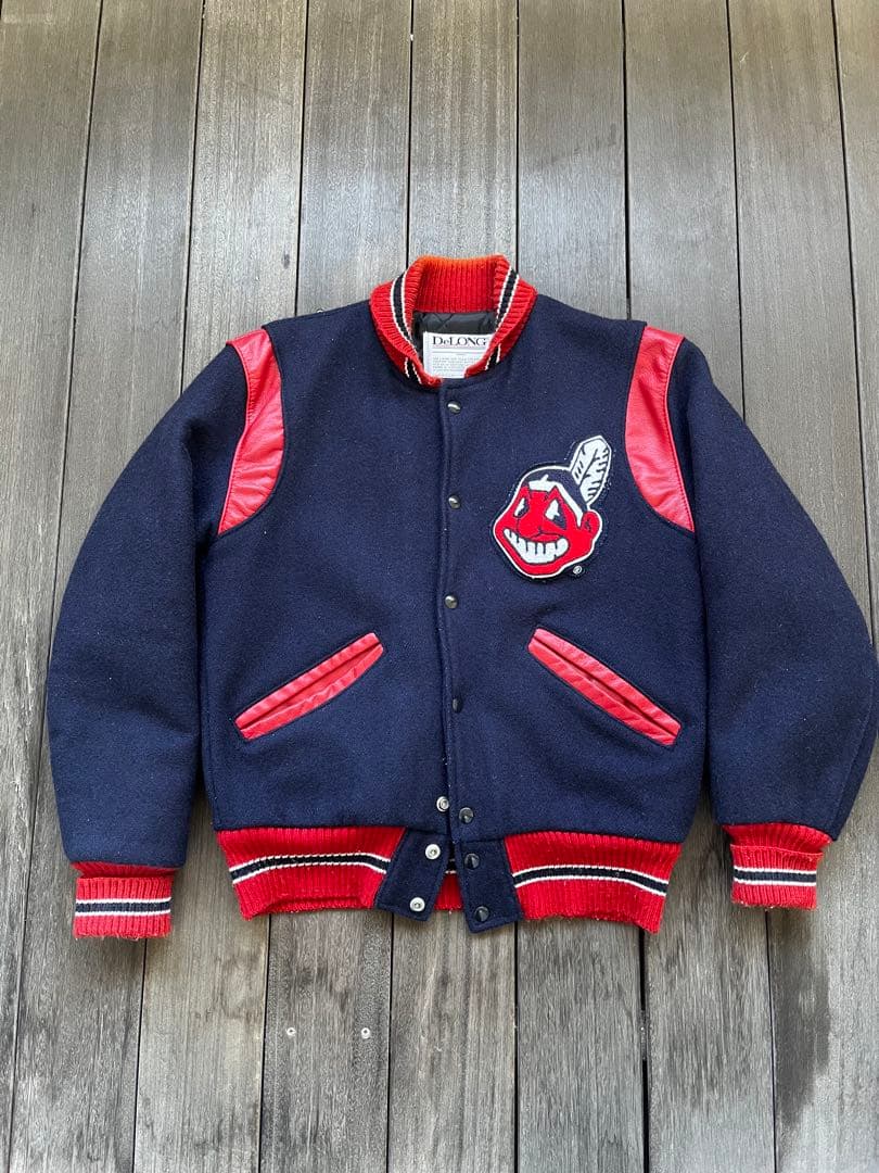 ビンテージ　クリーブランド　インディアンス　旧ロゴ　スタジャン　アメリカ製