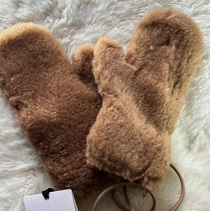 新品未使用 Max Maraマックスマーラ テディミトン もこもこ手袋 キャメル