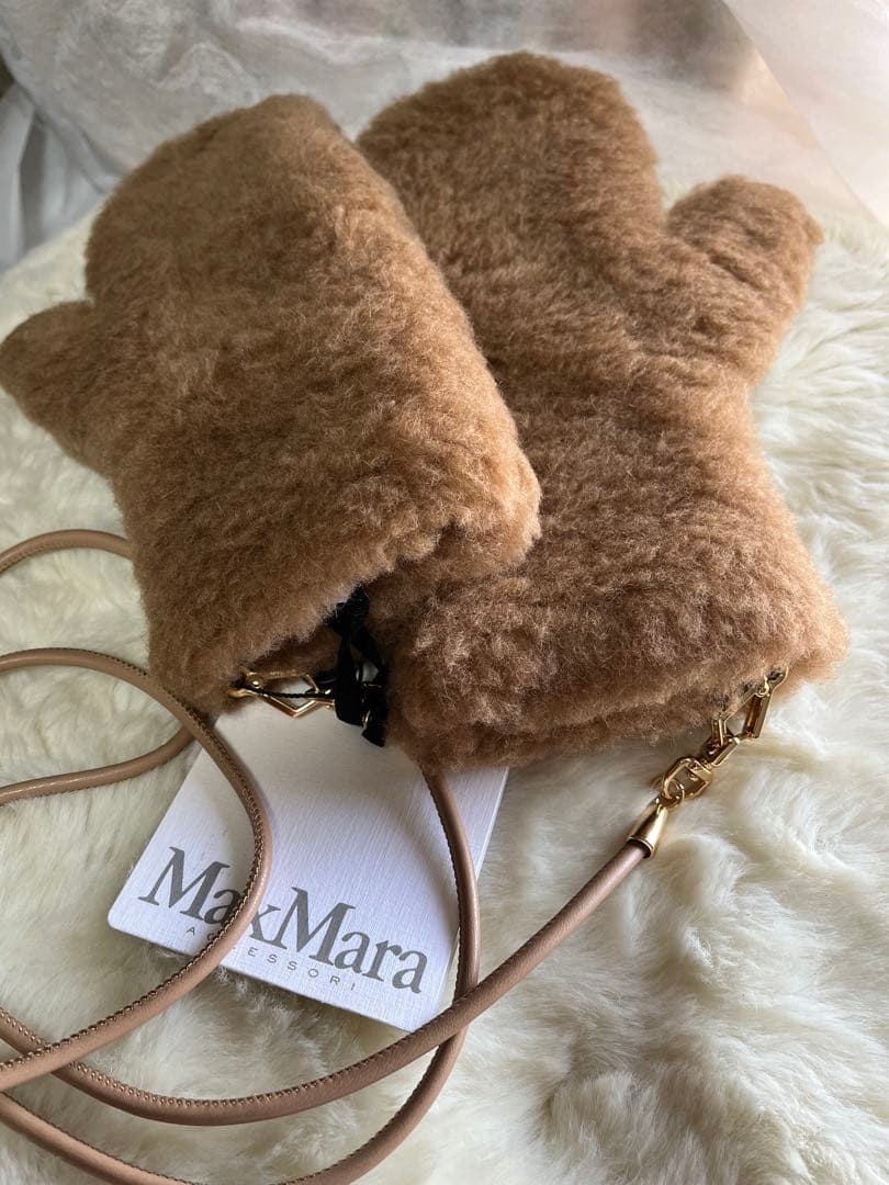 新品未使用 Max Maraマックスマーラ テディミトン もこもこ手袋 キャメル