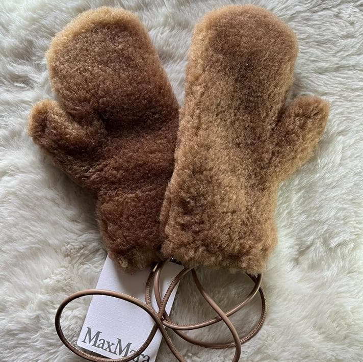 新品未使用 Max Maraマックスマーラ テディミトン もこもこ手袋 キャメル