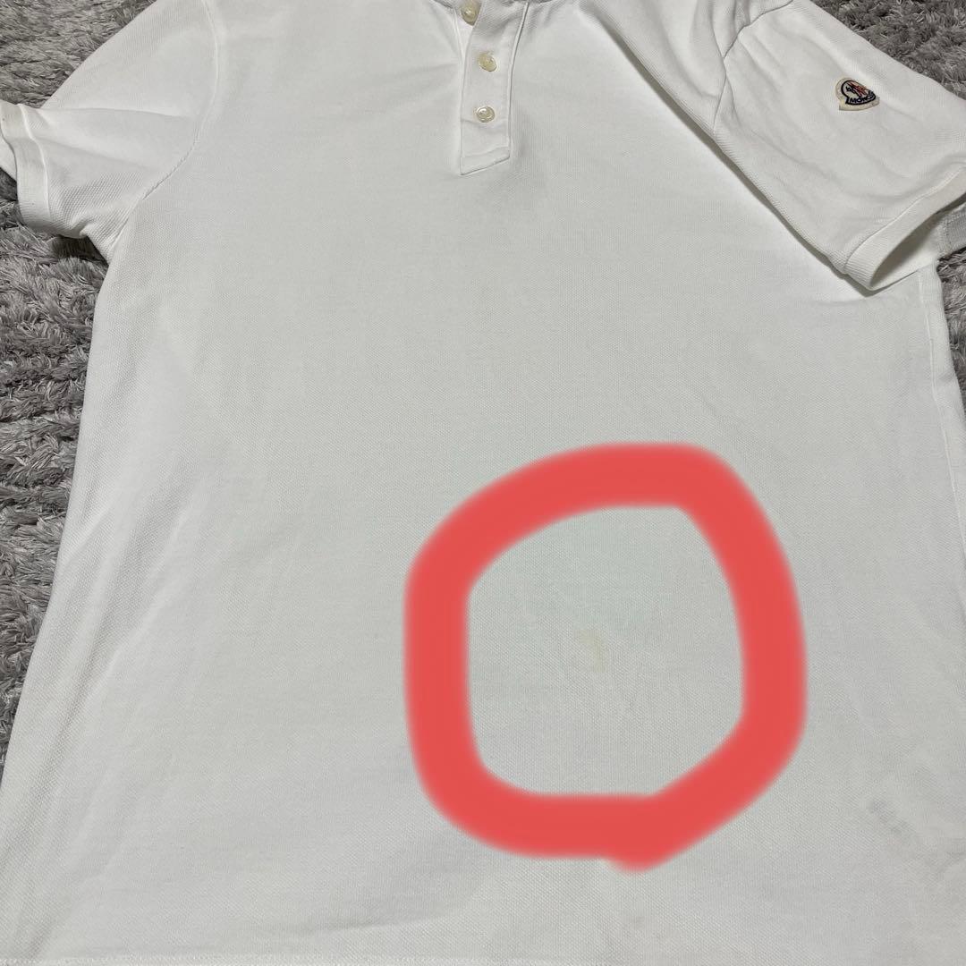 モンクレール　ホワイト ポロシャツ トリコロール襟