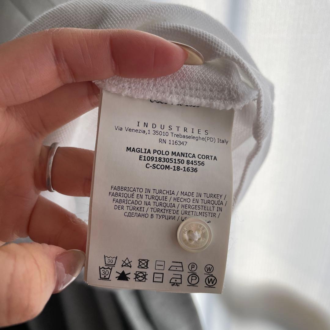 モンクレール　ホワイト ポロシャツ トリコロール襟