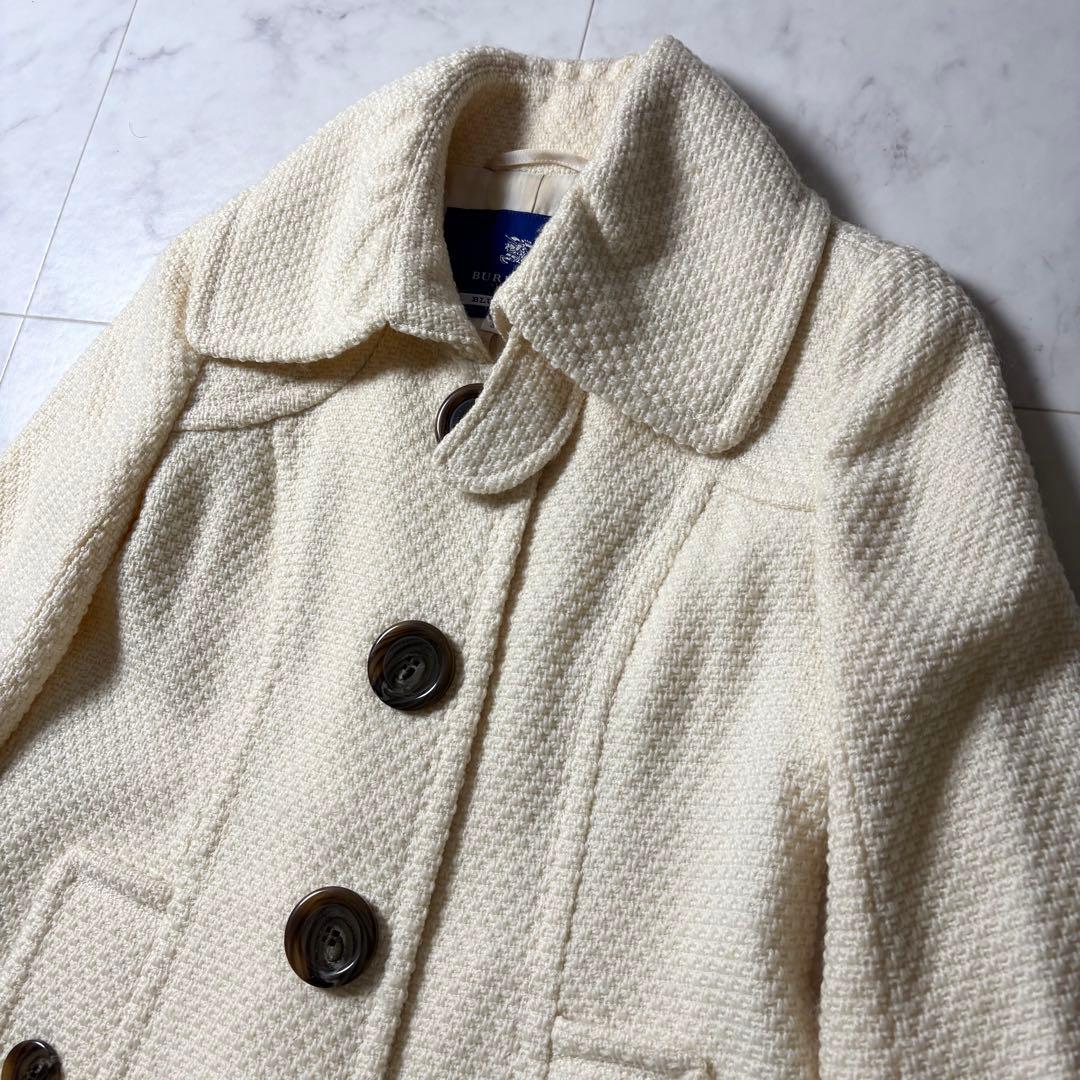 バーバリーブルーレーベル ツイード フレア袖 Aライン コート 38