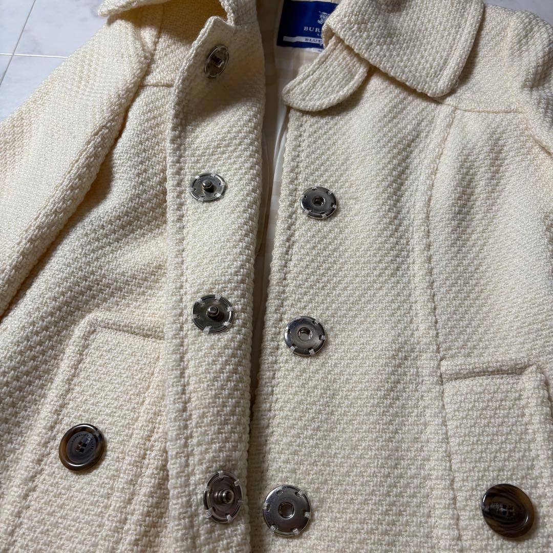 バーバリーブルーレーベル ツイード フレア袖 Aライン コート 38