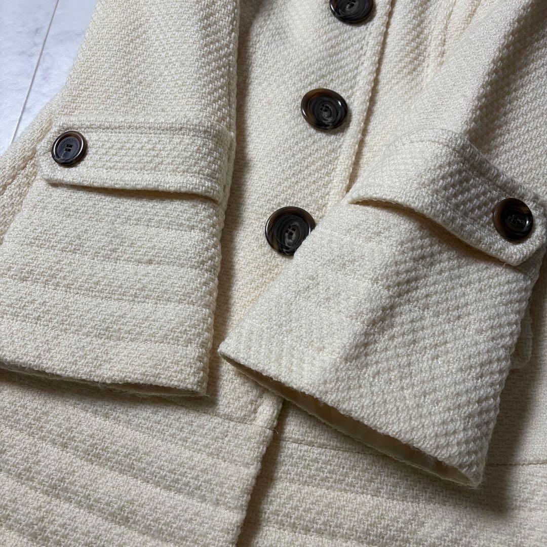 バーバリーブルーレーベル ツイード フレア袖 Aライン コート 38