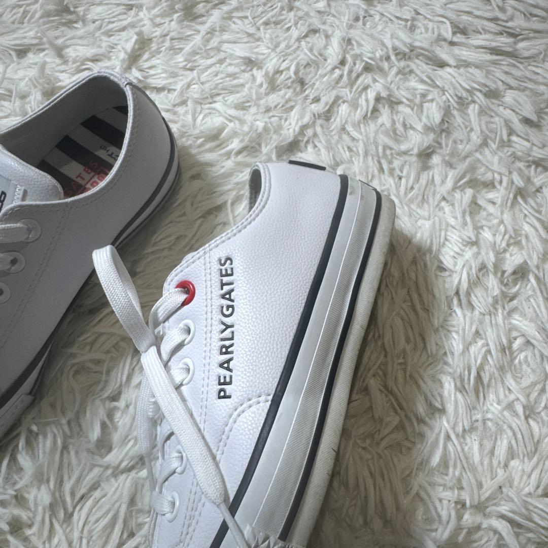 パーリーゲイツ コンバース オールスター ホワイト レザー コラボ 23.5