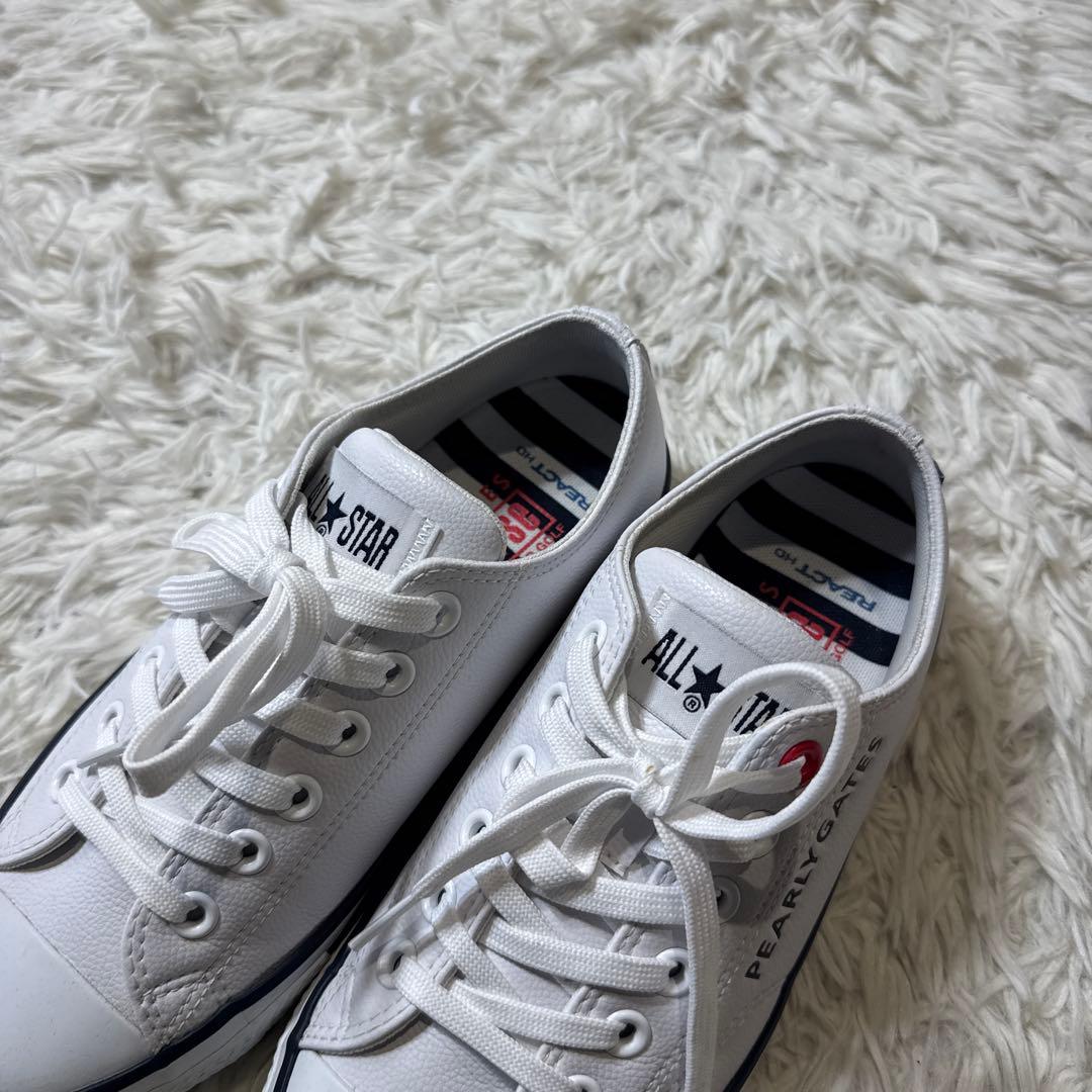 パーリーゲイツ コンバース オールスター ホワイト レザー コラボ 23.5