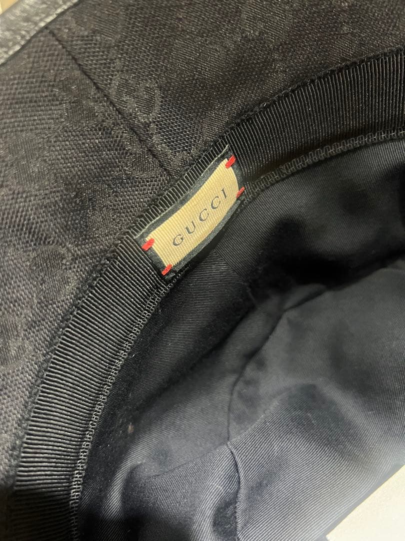 GUCCI グッチ　GGパターン バケットハット 黒