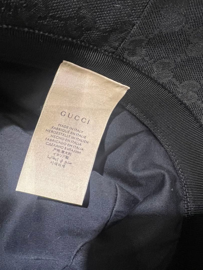 GUCCI グッチ　GGパターン バケットハット 黒