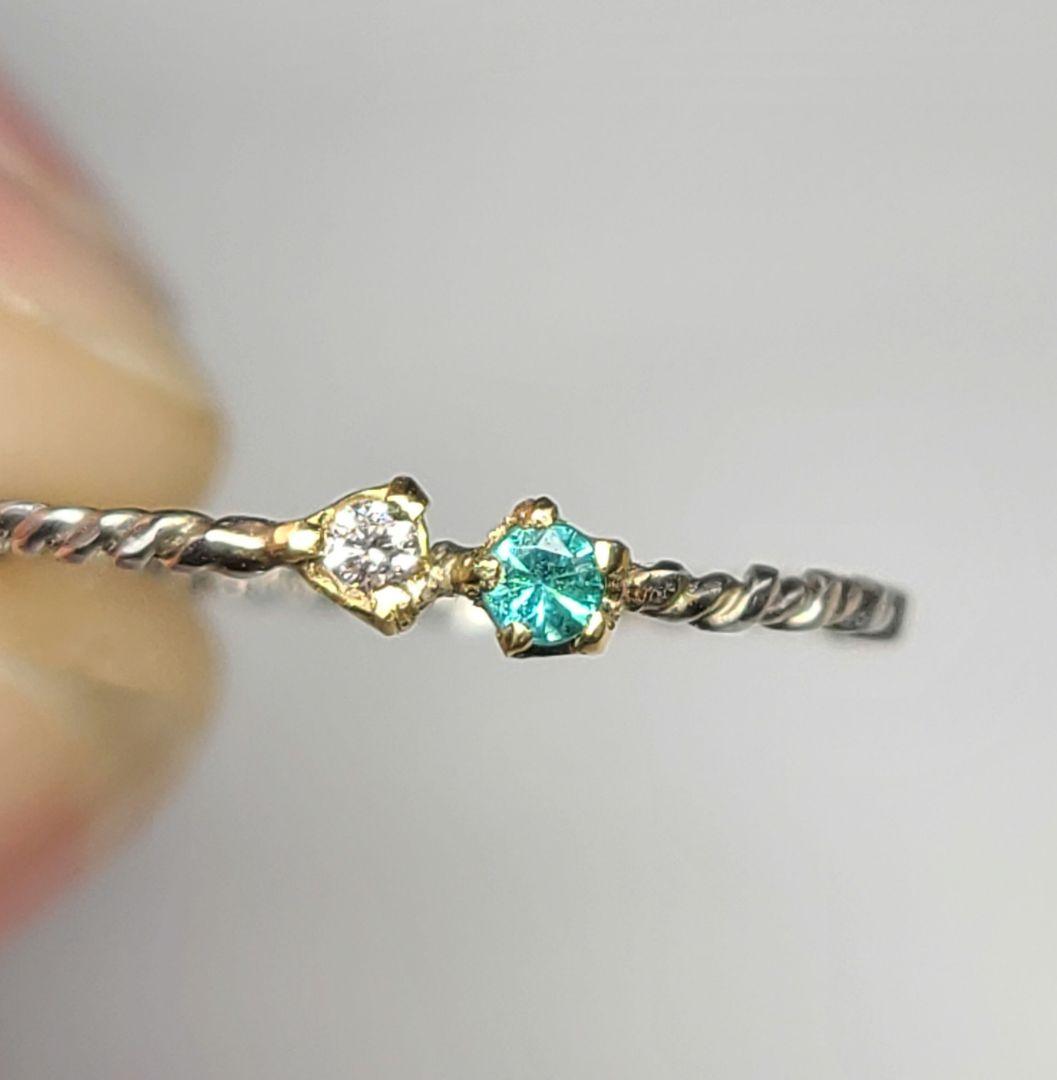 ピカピカの煌めき★バターリャパライバトルマリン&ピンクダイヤモンド18金、Pt★