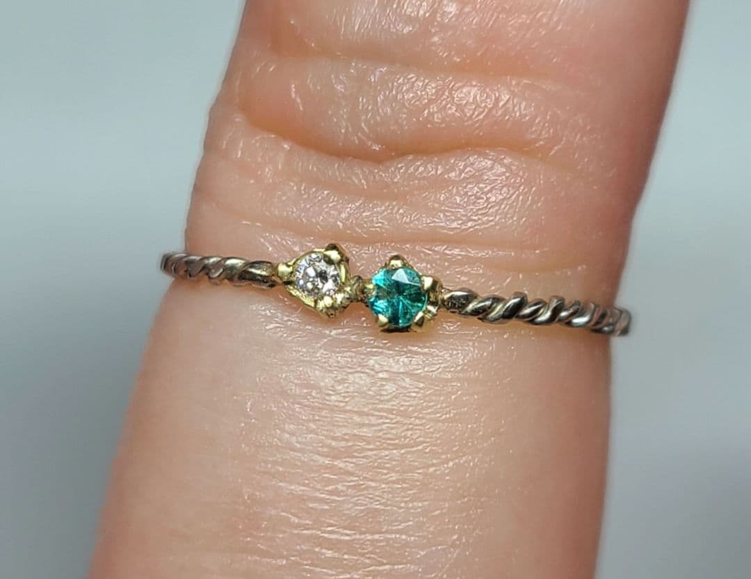 ピカピカの煌めき★バターリャパライバトルマリン&ピンクダイヤモンド18金、Pt★