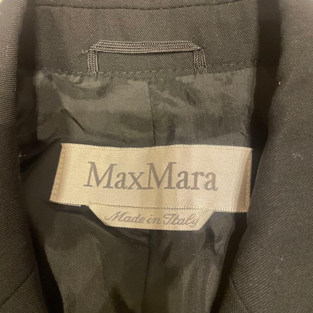 美品❤️Max Mara ダブルブレスト テーラードジャケット 黒　白タグ　L