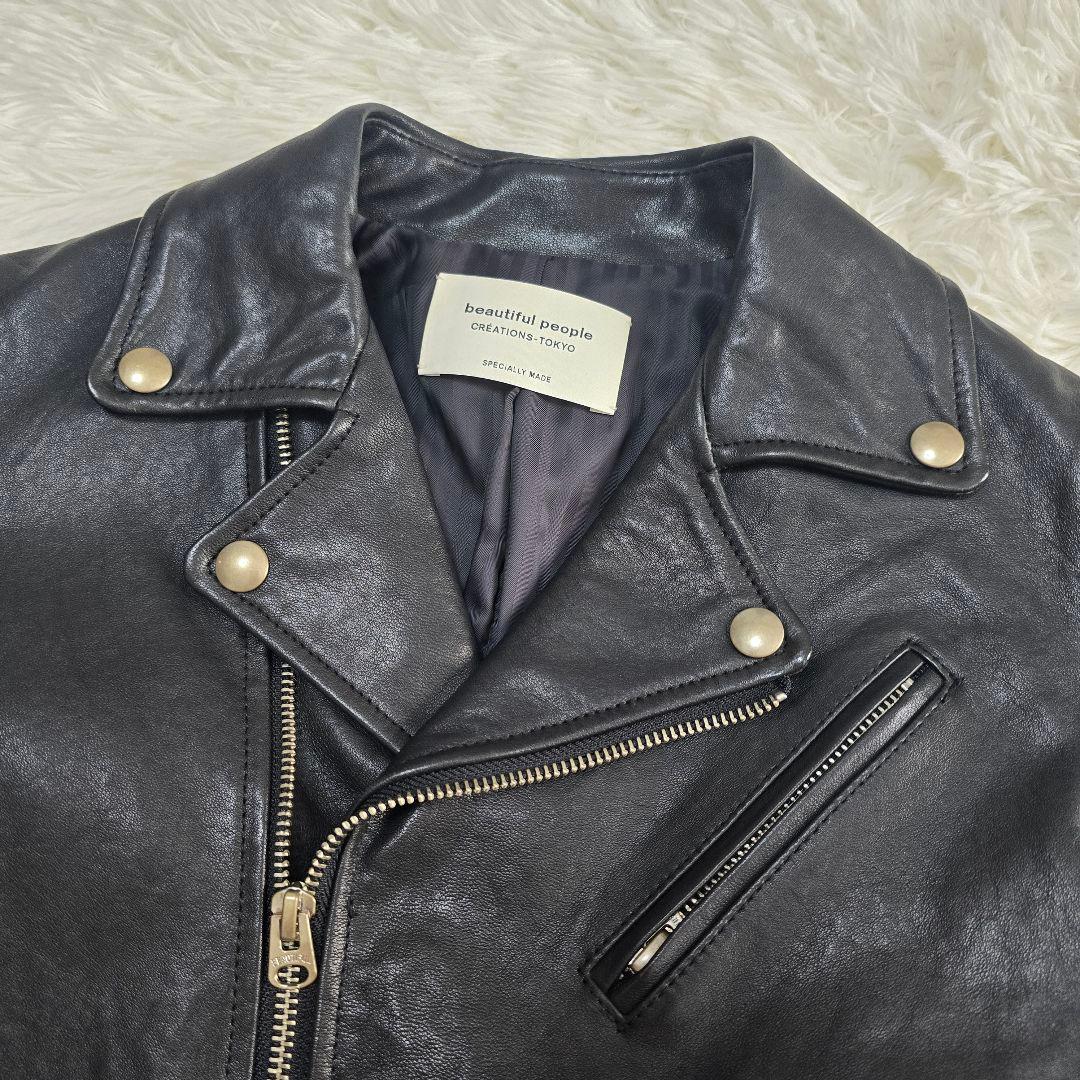 美品✨Beautiful people　ダブルライダースジャケット 150