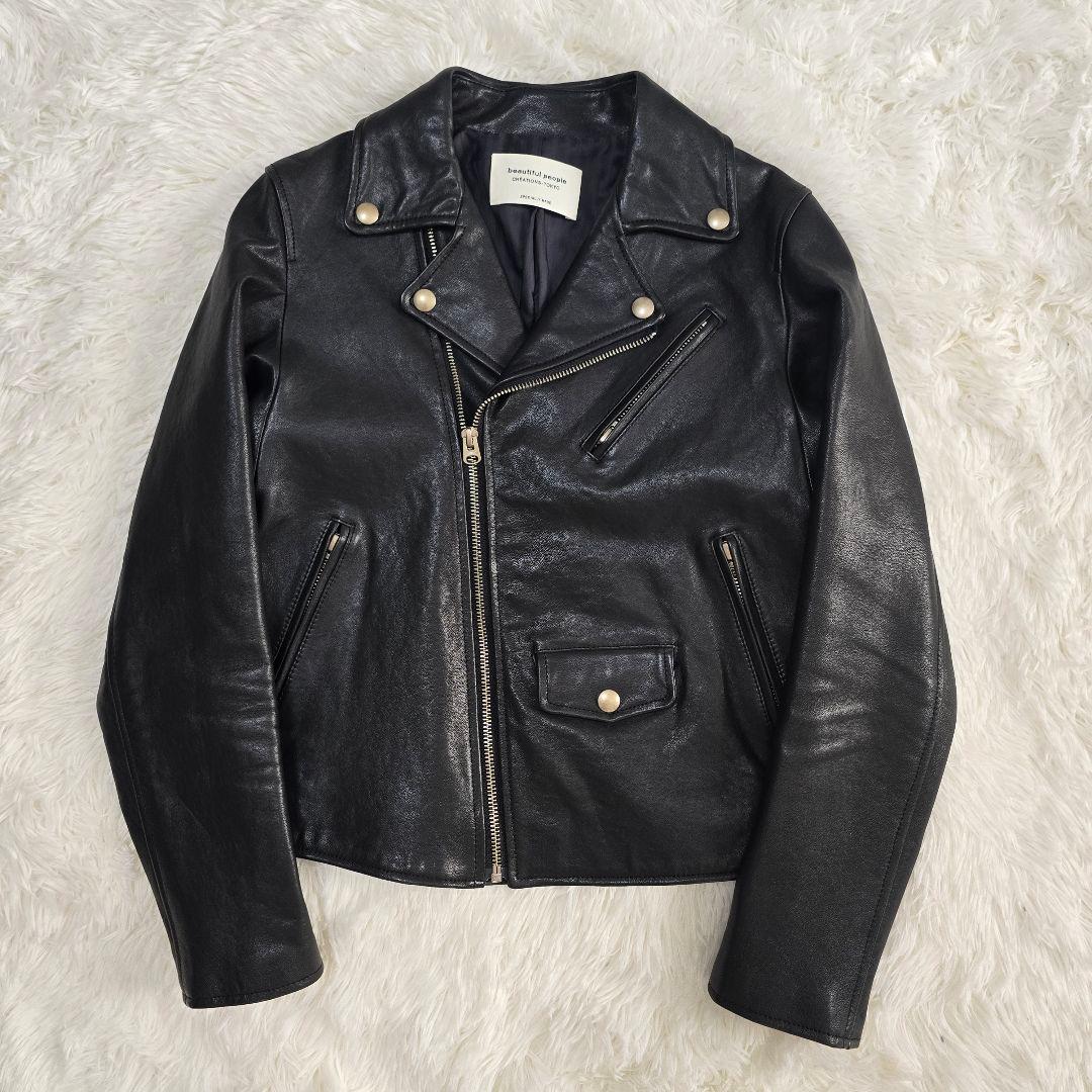 美品✨Beautiful people　ダブルライダースジャケット 150