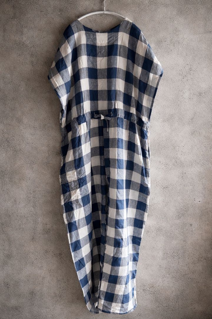 ito fukuoka バックオープンオールインワンblue×white