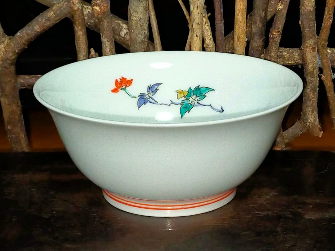 ♥十三代♥　酒井田柿右衛門　錦　牡丹文　小鉢　五客　共箱付き　骨董　古玩