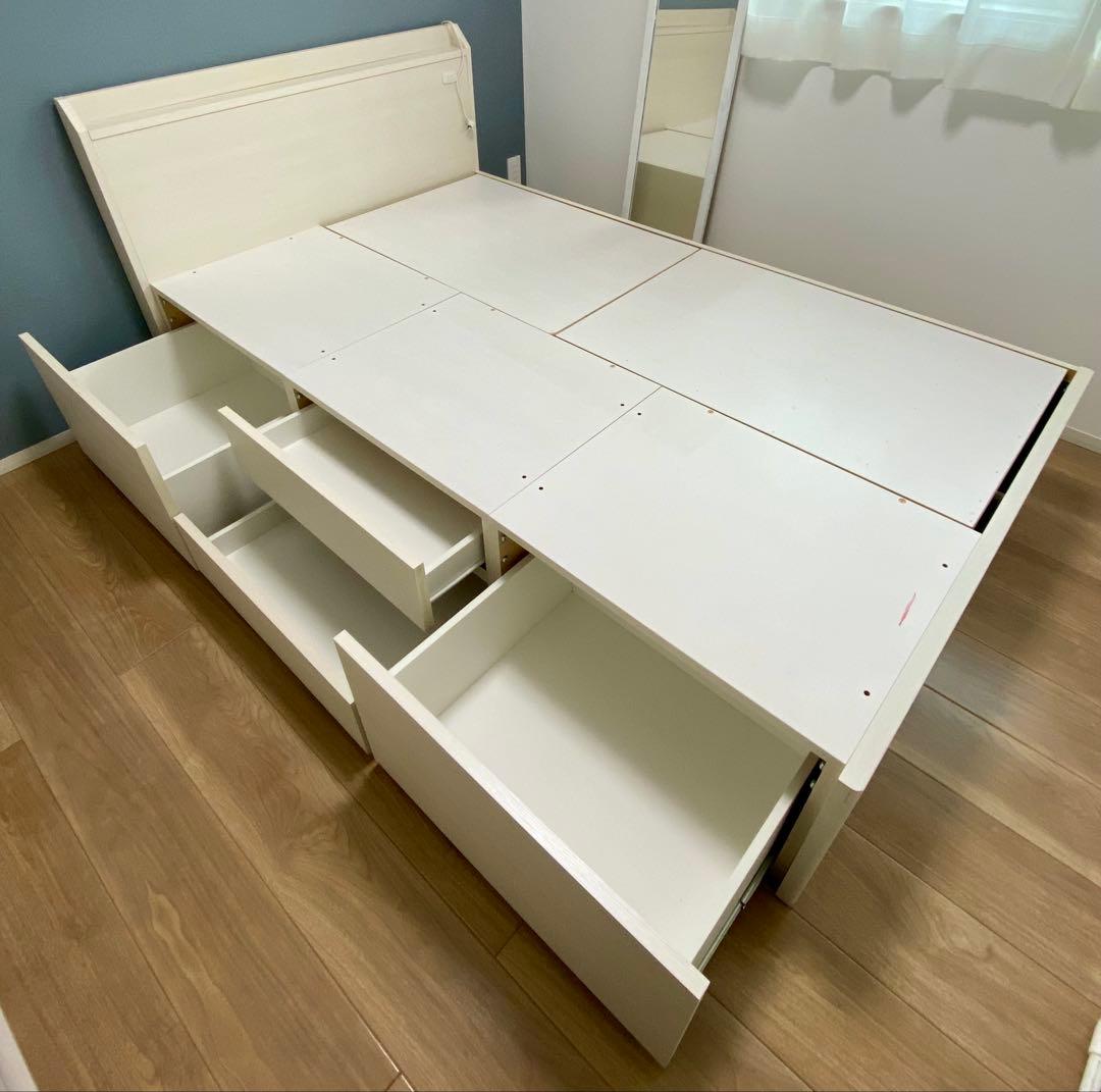 【引き取り割引3万！】ニトリ・セミダブルベッドフレーム・ジオチェスト