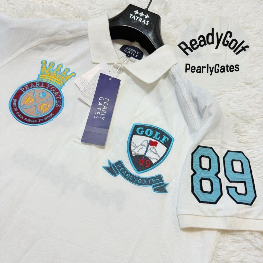 XL相当 パーリーゲイツ ポロシャツ ゴルフウェア ワッペン 刺繍 鹿の子