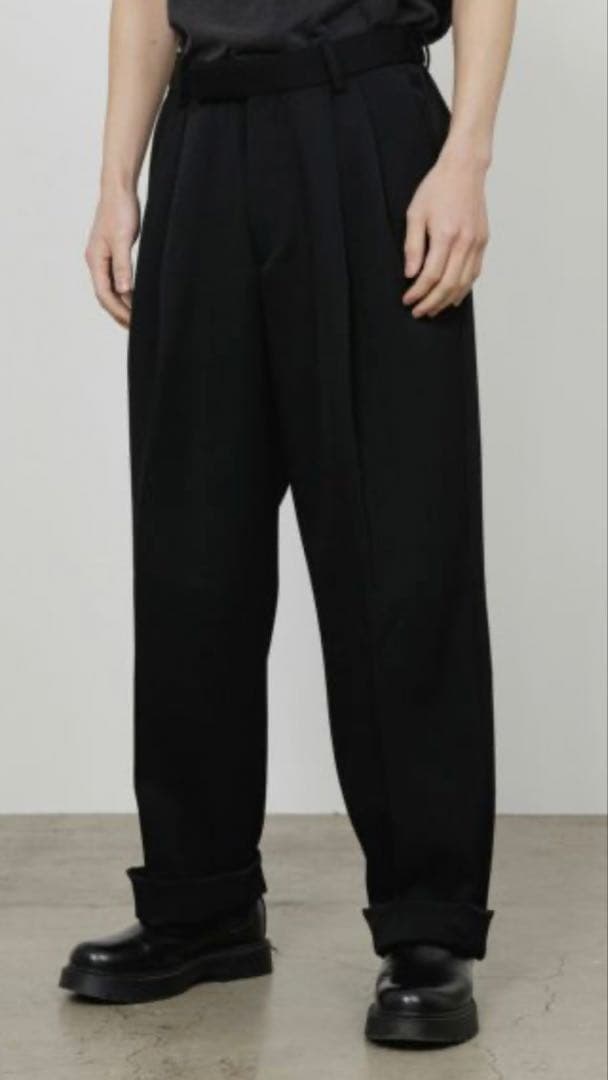 【25aw】ポロワースタキシードクロス　ダブルプリーテッドワイドトラウザーズ