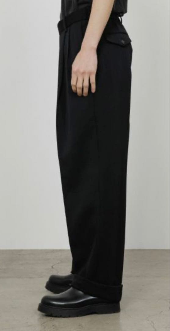 【25aw】ポロワースタキシードクロス　ダブルプリーテッドワイドトラウザーズ