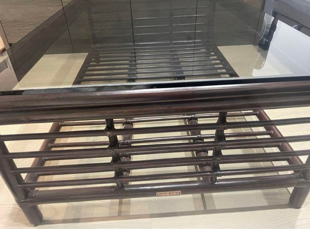 カサブランカ　ガラスローテーブル