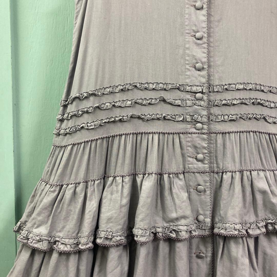 ワンダフルワールド 綿ローン ティアードワンピース パープル