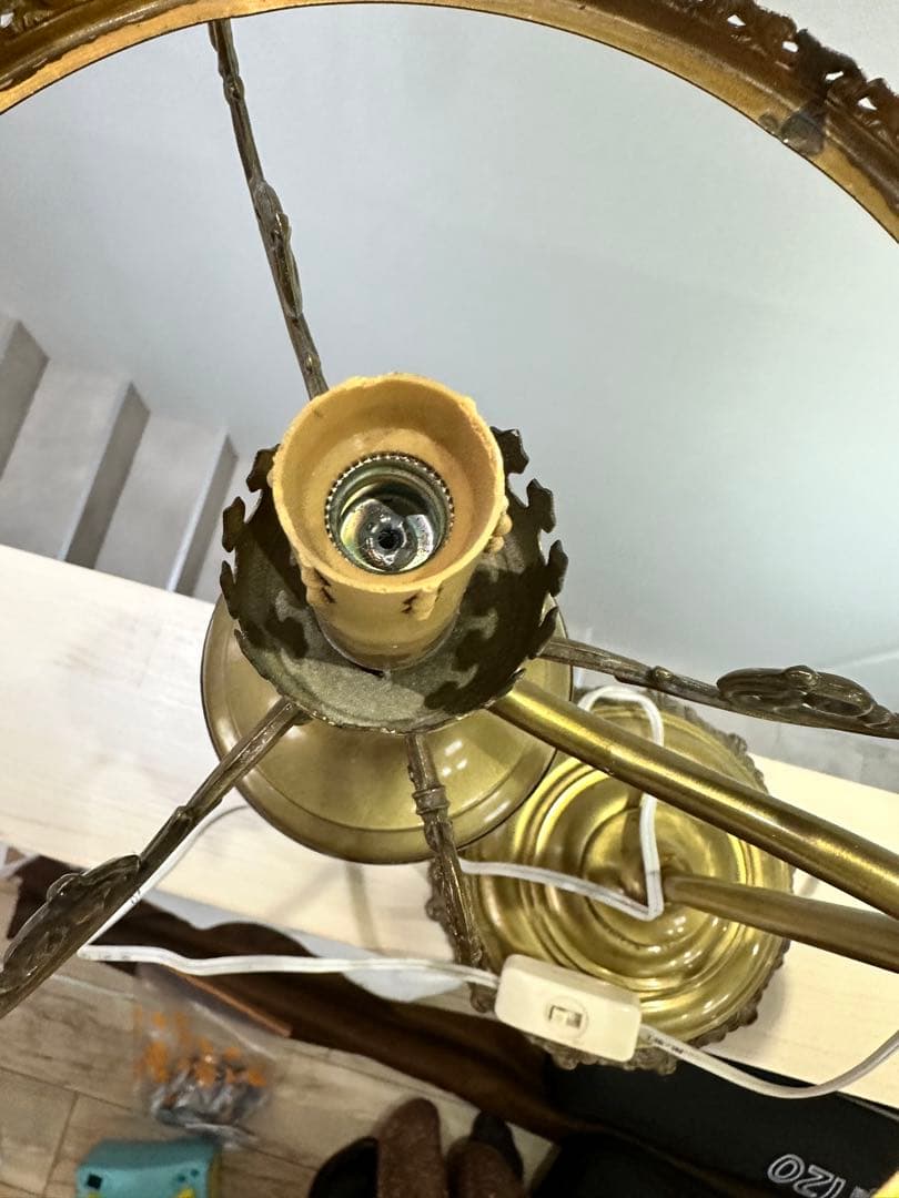 アンティーク　ランプ　真鍮風　卓上