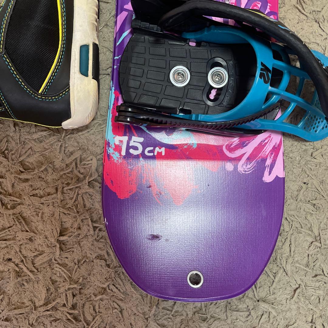 週末値下K2 キッズスノーボード三点セット75cm ブーツ17.5〜19.5cn