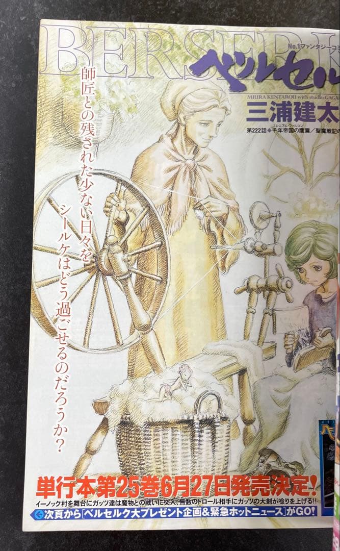 ●ヤングアニマル 2003年 No.12 巻頭カラー···ベルセルク 第222話